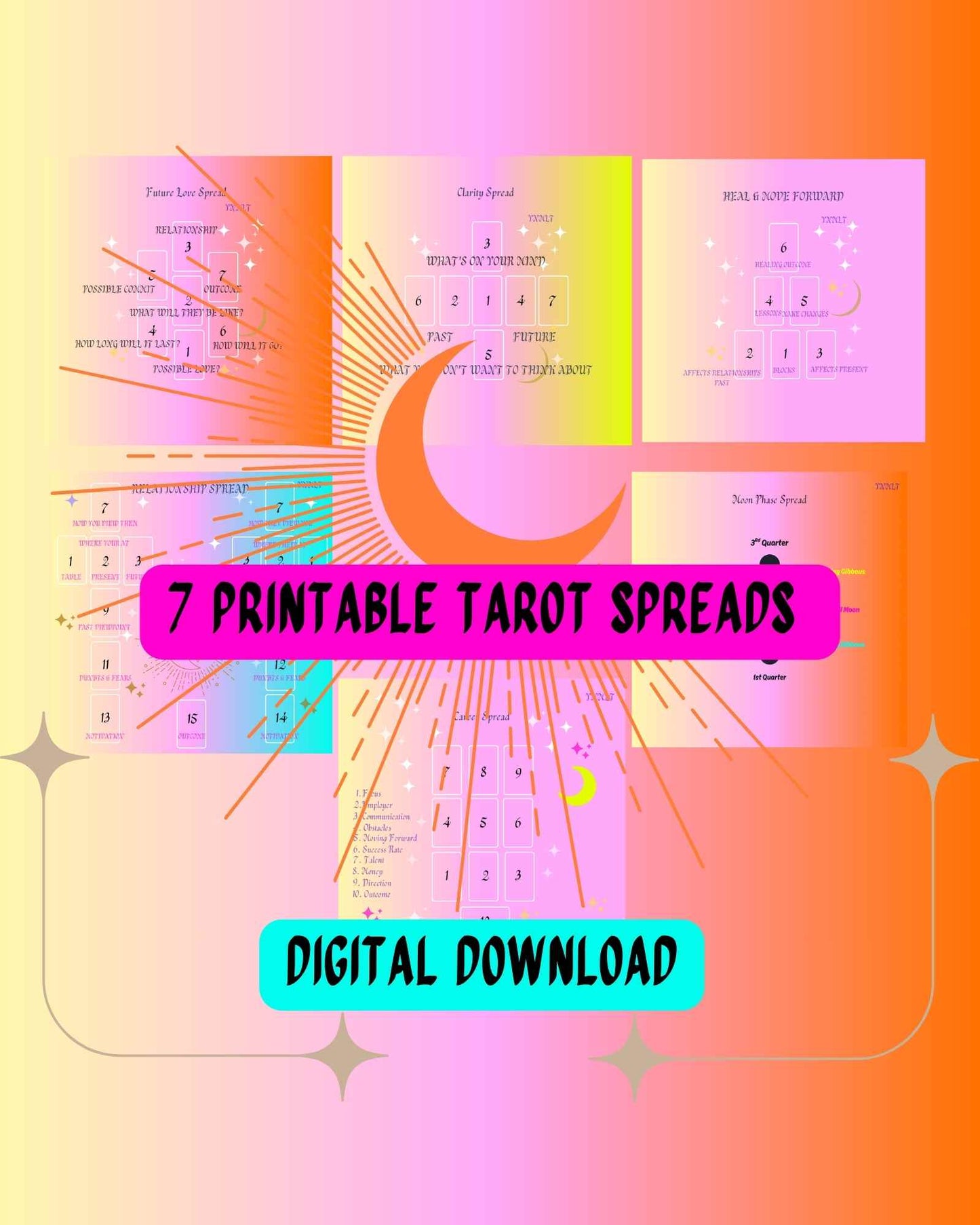 YesNoLoveTarot – Digital Tarot Spread Guides (PDF Download)
